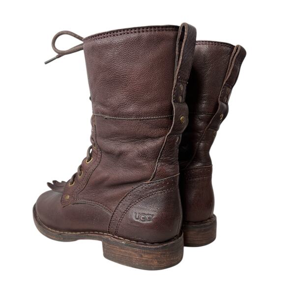 UGG Women's Jena Fashion Boots in Brown Leather Women's Size 8 - Picture 8 of 16